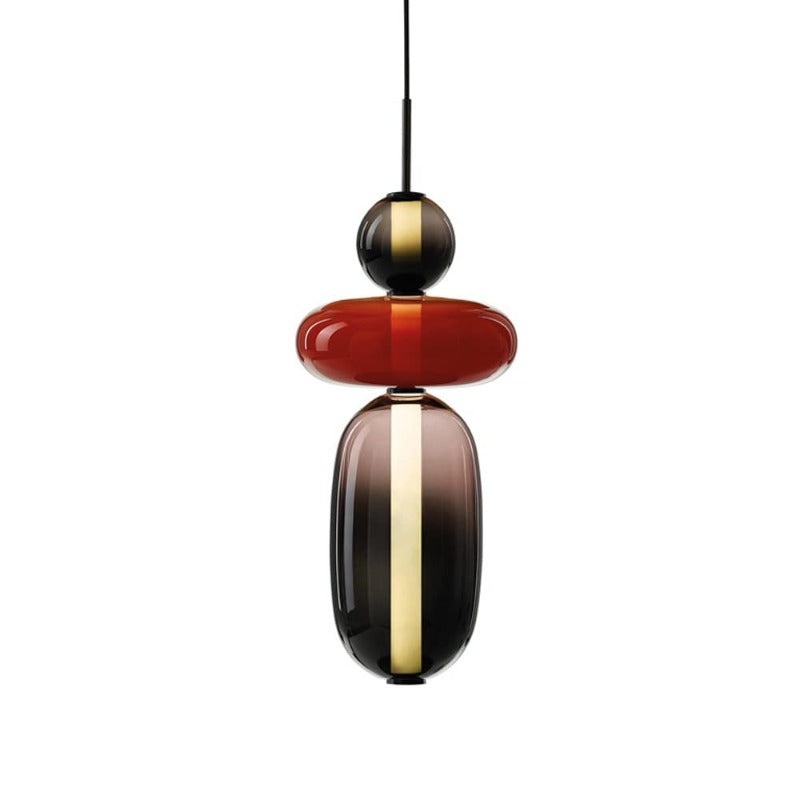 Pendant Lamp Modern Art Deco with Stacked Glass Shapes