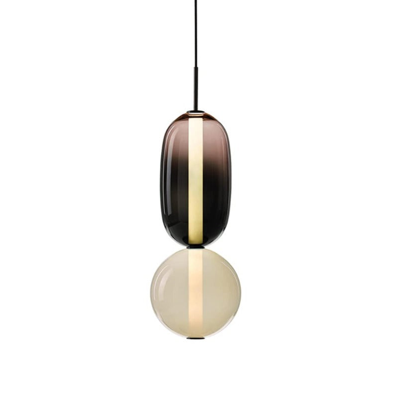 Pendant Lamp Modern Art Deco with Stacked Glass Shapes
