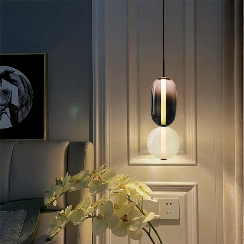 Pendant Lamp Modern Art Deco with Stacked Glass Shapes