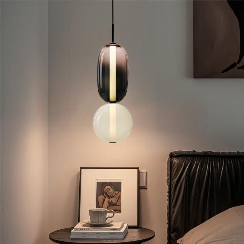 Pendant Lamp Modern Art Deco with Stacked Glass Shapes