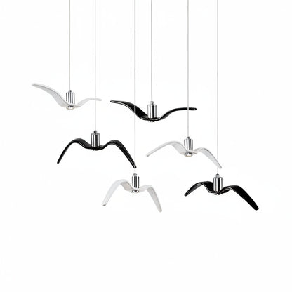 Pendant Lamp Modern Bird Wing Design with Integrated LED and Adjustable Height