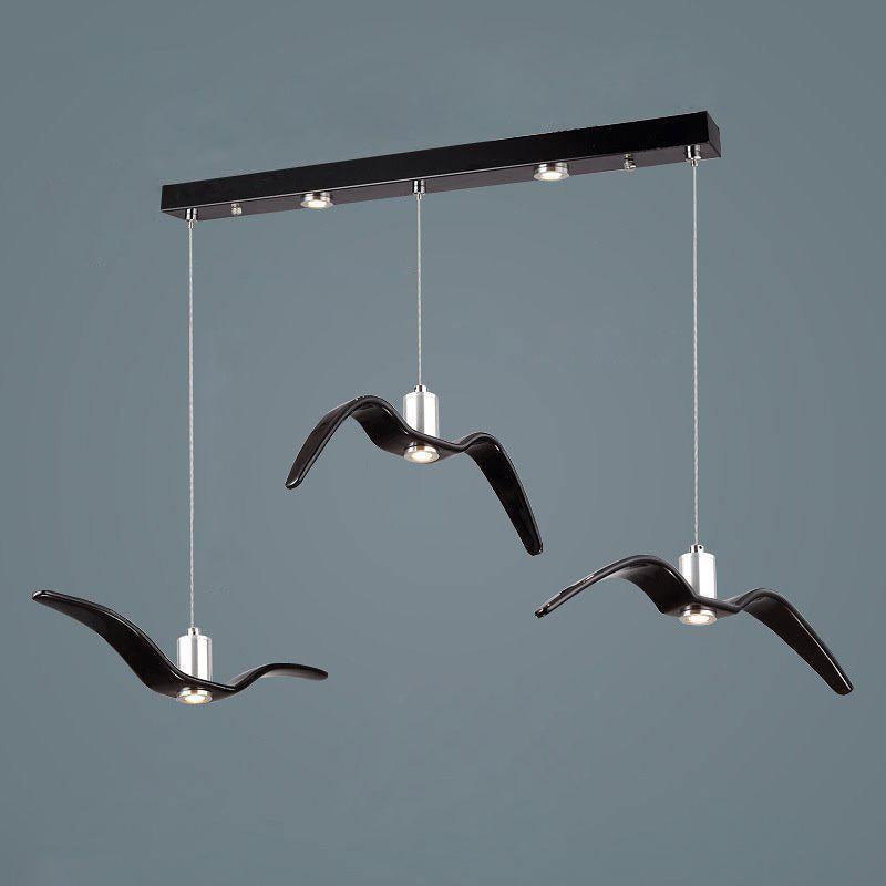 Pendant Lamp Modern Bird Wing Design with Integrated LED and Adjustable Height