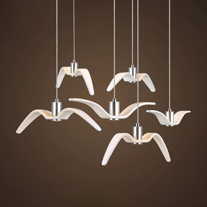 Pendant Lamp Modern Bird Wing Design with Integrated LED and Adjustable Height