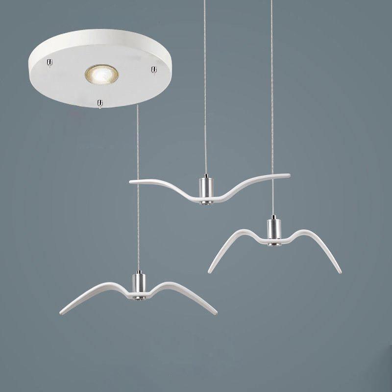 Pendant Lamp Modern Bird Wing Design with Integrated LED and Adjustable Height