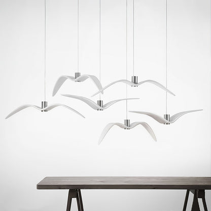 Pendant Lamp Modern Bird Wing Design with Integrated LED and Adjustable Height