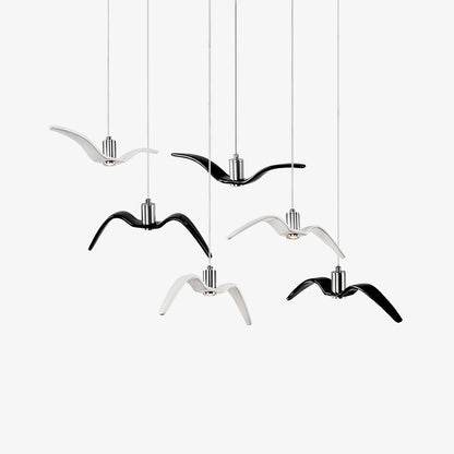 Pendant Lamp Modern Bird Wing Design with Integrated LED and Adjustable Height