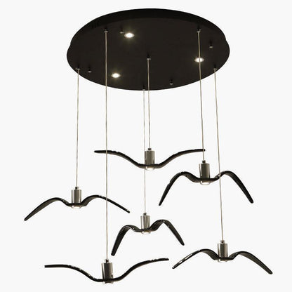 Pendant Lamp Modern Bird Wing Design with Integrated LED and Adjustable Height