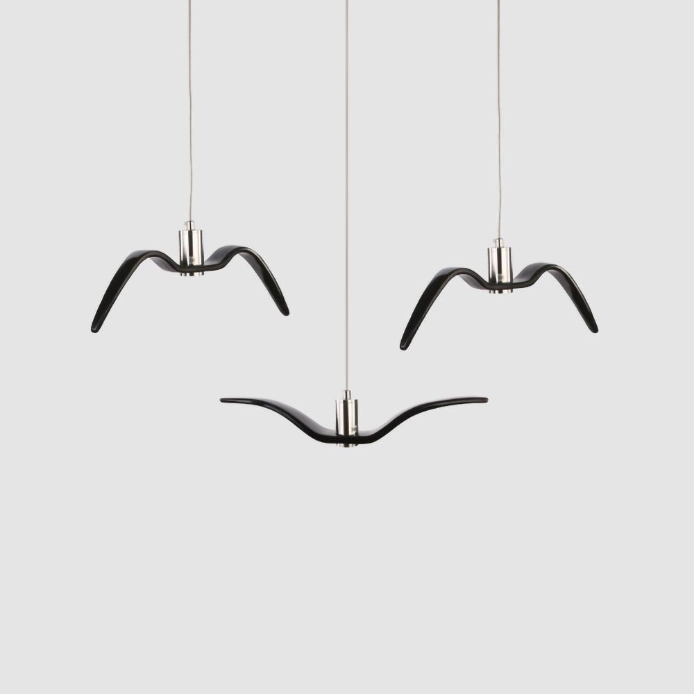 Pendant Lamp Modern Bird Wing Design with Integrated LED and Adjustable Height