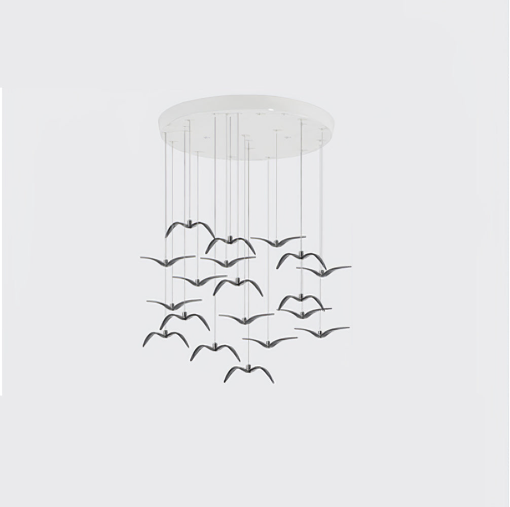 Pendant Lamp Modern Bird Wing Design with Integrated LED and Adjustable Height
