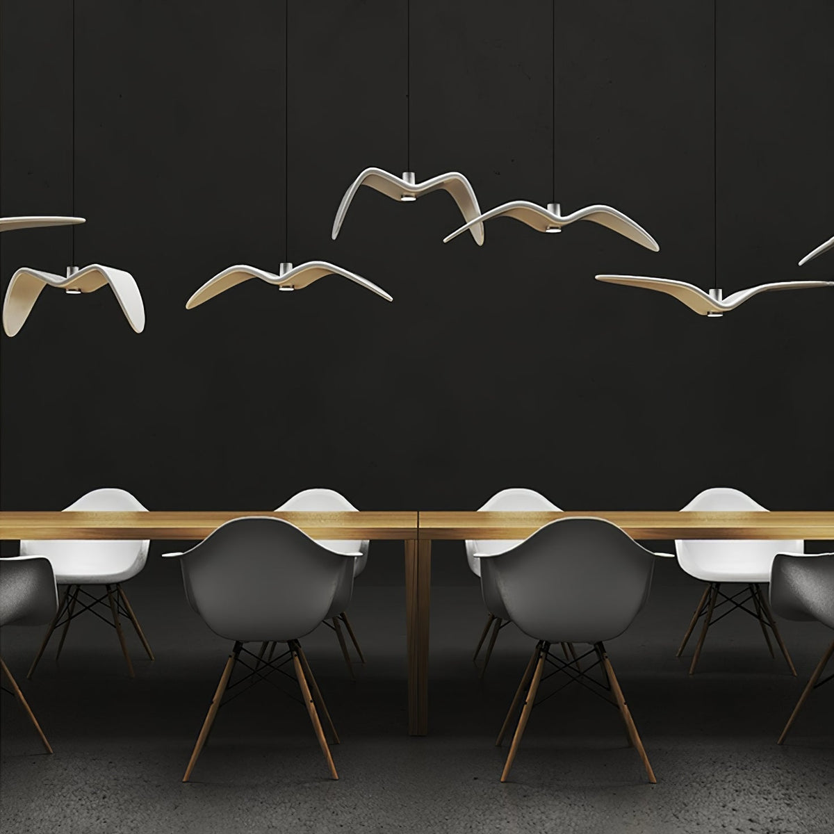 Pendant Lamp Modern Bird Wing Design with Integrated LED and Adjustable Height