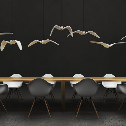 Pendant Lamp Modern Bird Wing Design with Integrated LED and Adjustable Height