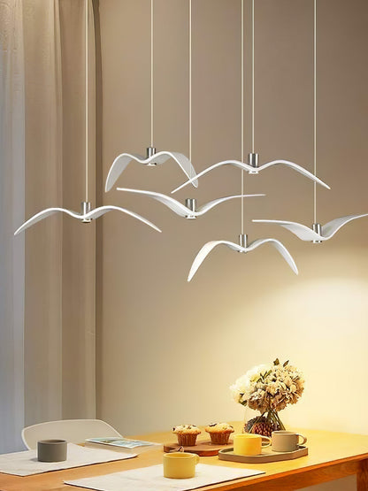 Pendant Lamp Modern Bird Wing Design with Integrated LED and Adjustable Height