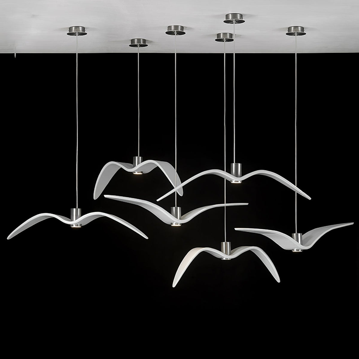 Pendant Lamp Modern Bird Wing Design with Integrated LED and Adjustable Height