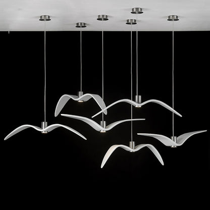 Pendant Lamp Modern Bird Wing Design with Integrated LED and Adjustable Height