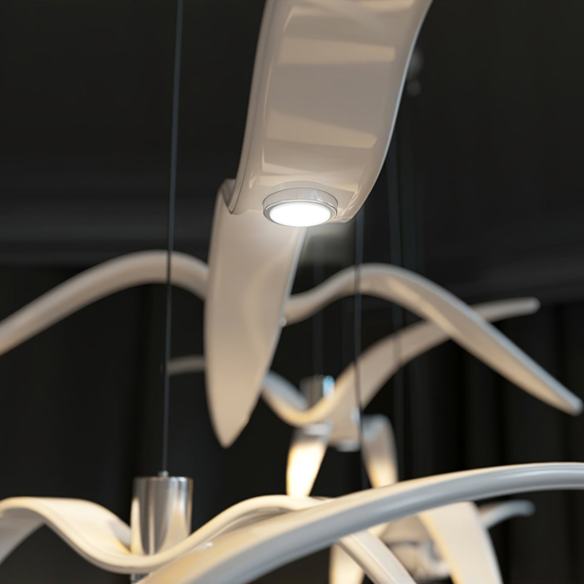 Pendant Lamp Modern Bird Wing Design with Integrated LED and Adjustable Height