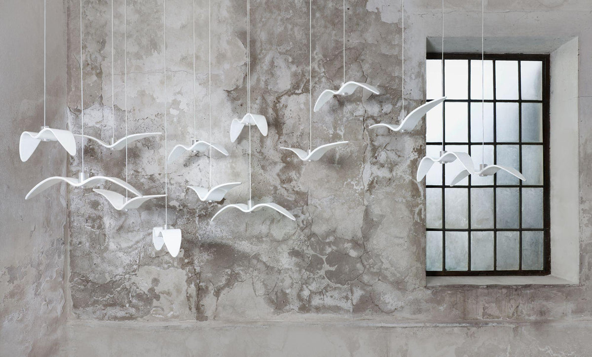 Pendant Lamp Modern Bird Wing Design with Integrated LED and Adjustable Height