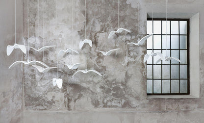 Pendant Lamp Modern Bird Wing Design with Integrated LED and Adjustable Height