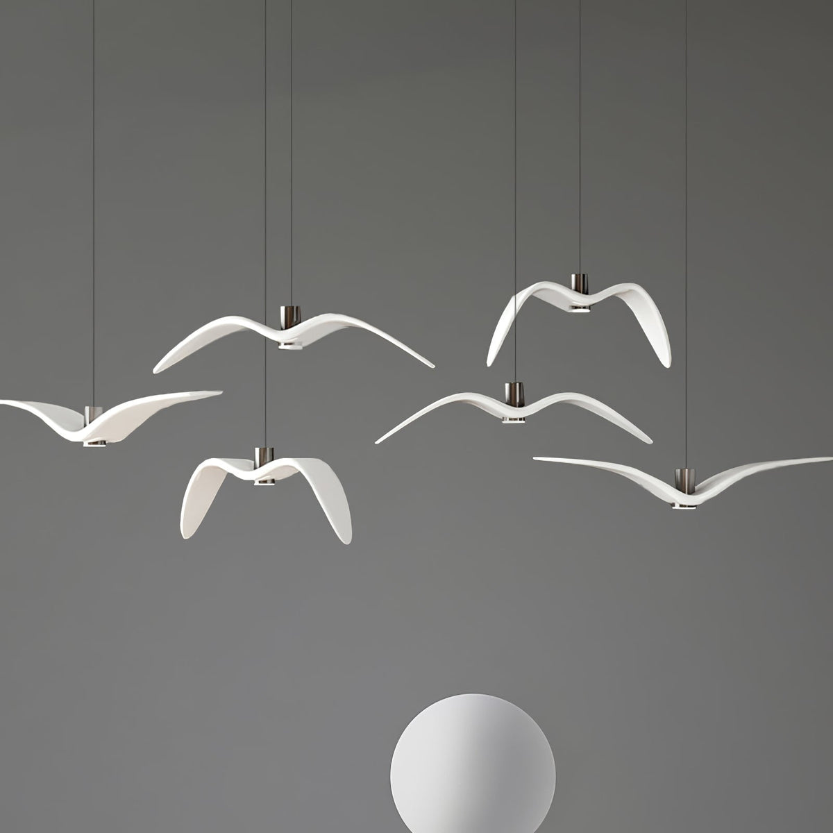 Pendant Lamp Modern Bird Wing Design with Integrated LED and Adjustable Height
