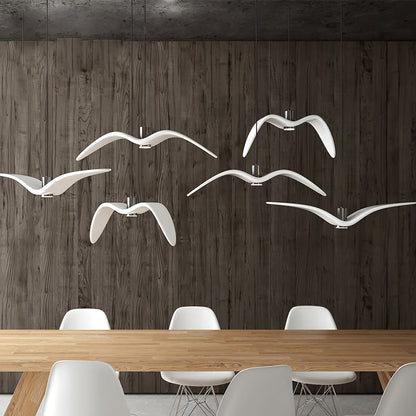 Pendant Lamp Modern Bird Wing Design with Integrated LED and Adjustable Height