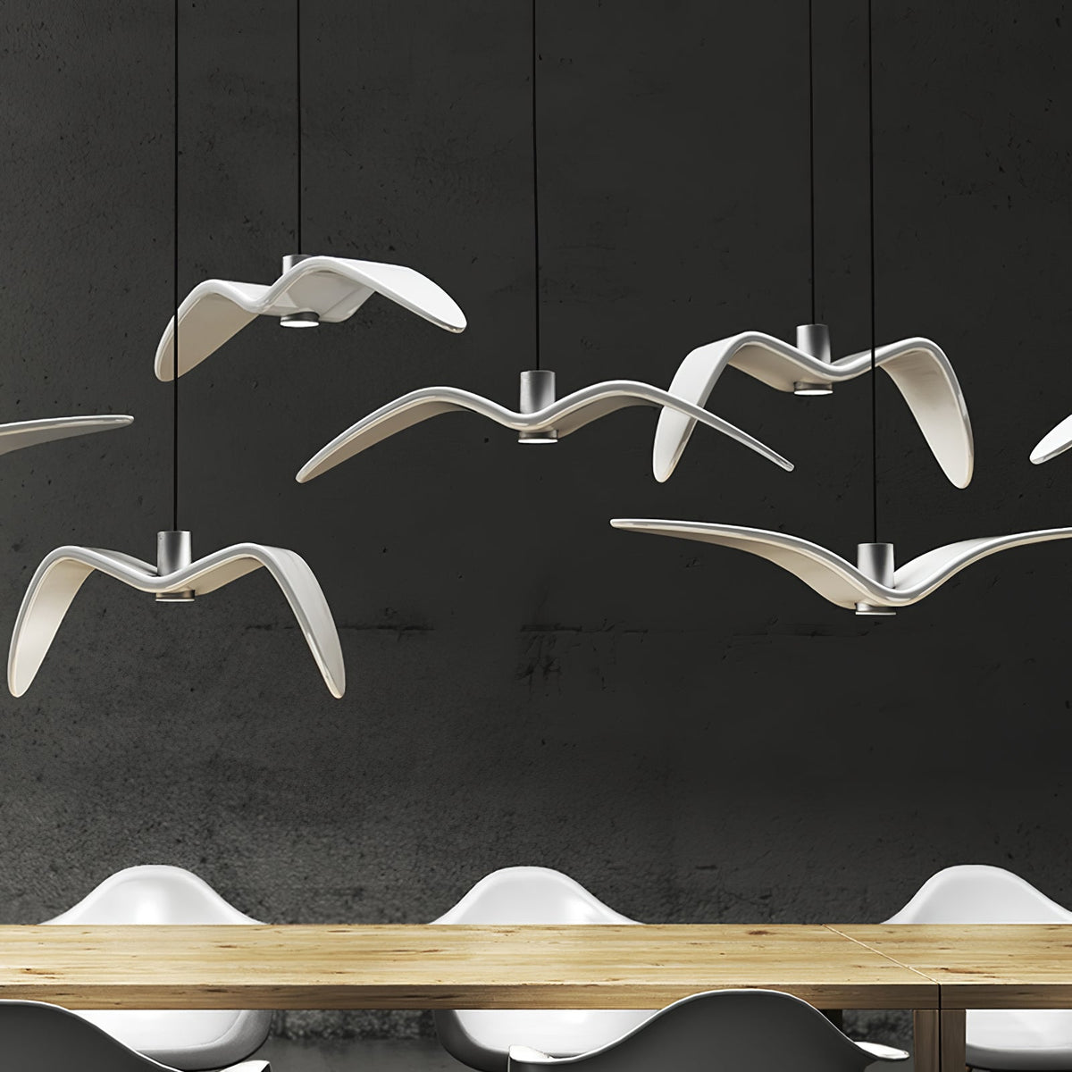 Pendant Lamp Modern Bird Wing Design with Integrated LED and Adjustable Height