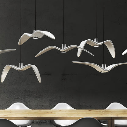 Pendant Lamp Modern Bird Wing Design with Integrated LED and Adjustable Height