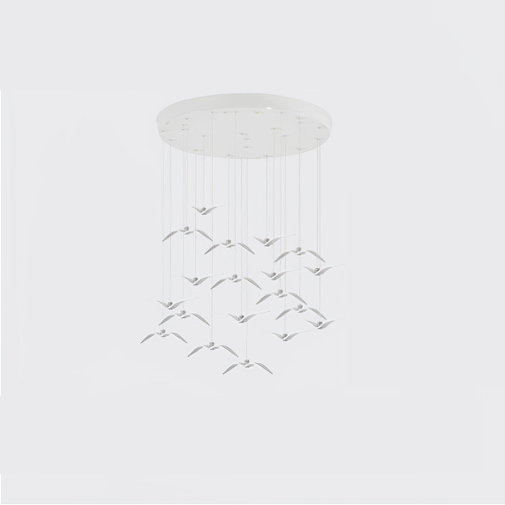 Pendant Lamp Modern Bird Wing Design with Integrated LED and Adjustable Height