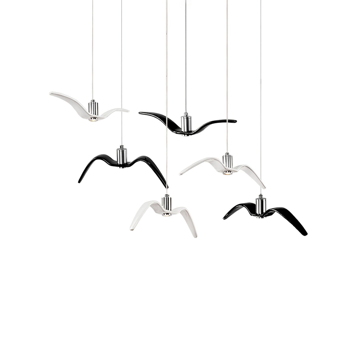 Pendant Lamp Modern Bird Wing Design with Integrated LED and Adjustable Height