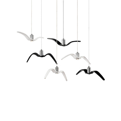 Pendant Lamp Modern Bird Wing Design with Integrated LED and Adjustable Height