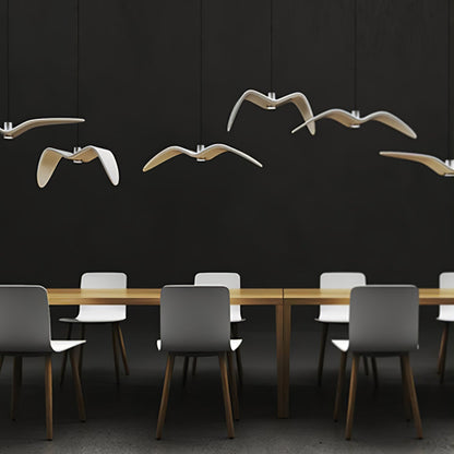 Pendant Lamp Modern Bird Wing Design with Integrated LED and Adjustable Height