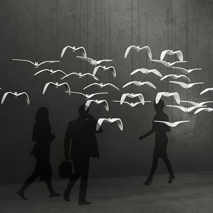 Pendant Lamp Modern Bird Wing Design with Integrated LED and Adjustable Height