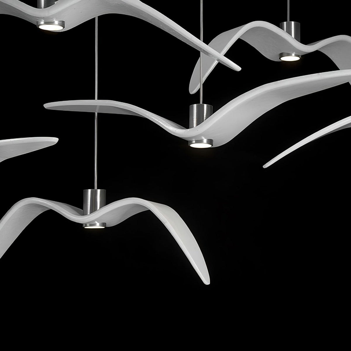Pendant Lamp Modern Bird Wing Design with Integrated LED and Adjustable Height