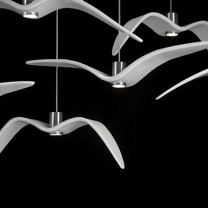 Pendant Lamp Modern Bird Wing Design with Integrated LED and Adjustable Height