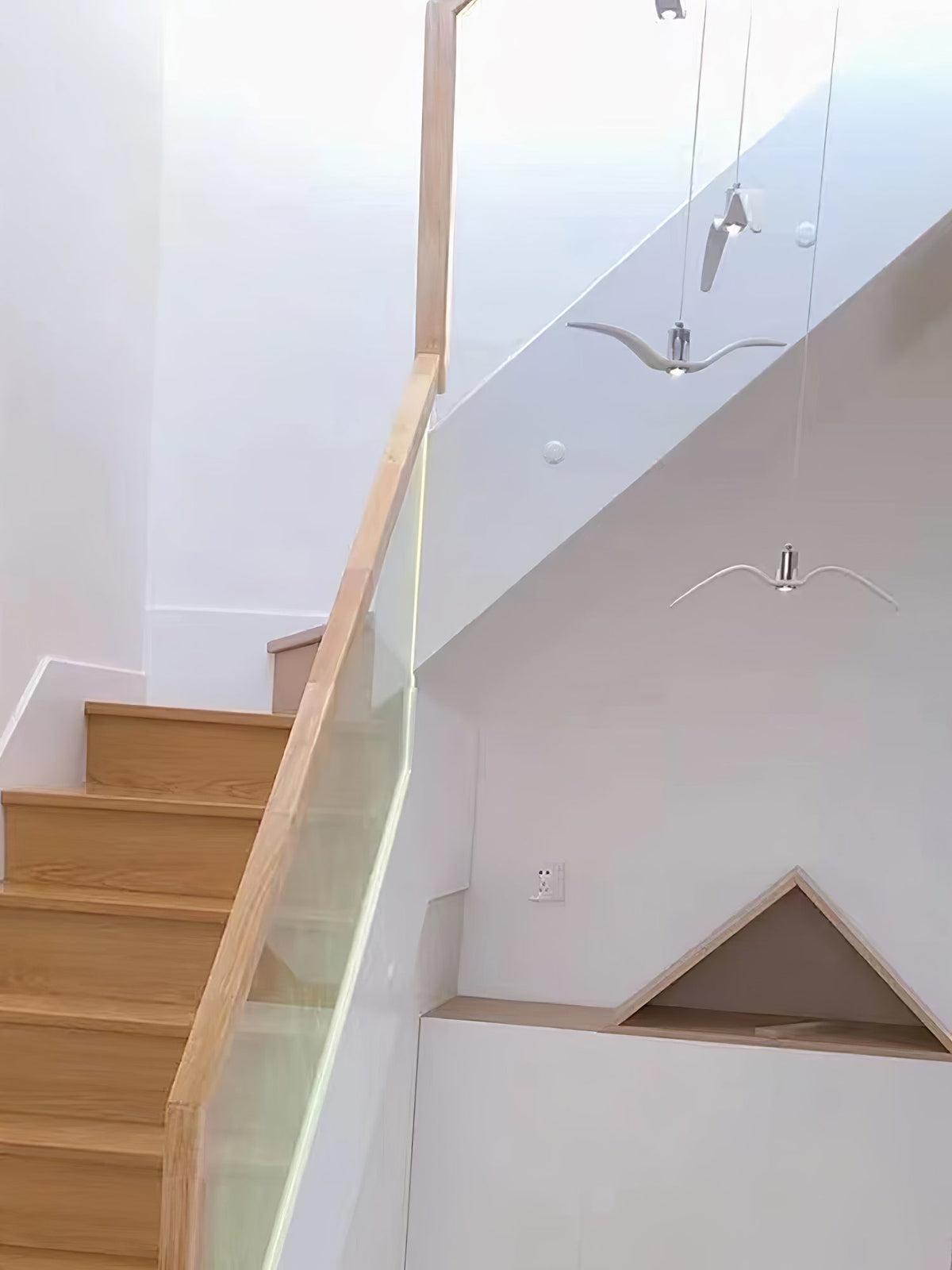 Pendant Lamp Modern Bird Wing Design with Integrated LED and Adjustable Height