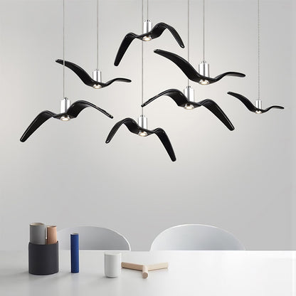 Pendant Lamp Modern Bird Wing Design with Integrated LED and Adjustable Height