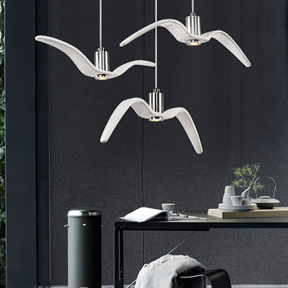Pendant Lamp Modern Bird Wing Design with Integrated LED and Adjustable Height