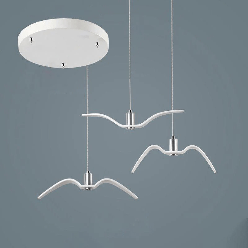 Pendant Lamp Modern Bird Wing Design with Integrated LED and Adjustable Height