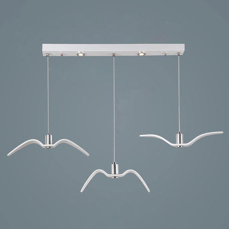 Pendant Lamp Modern Bird Wing Design with Integrated LED and Adjustable Height