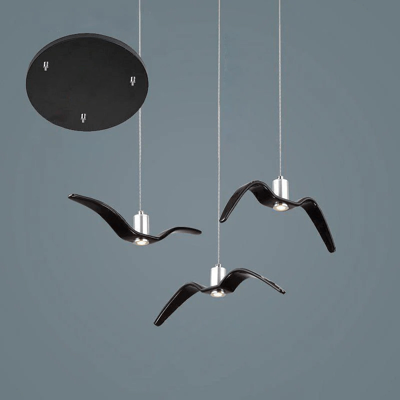 Pendant Lamp Modern Bird Wing Design with Integrated LED and Adjustable Height