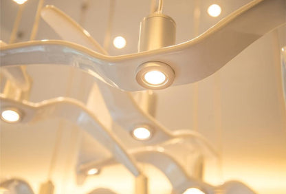 Pendant Lamp Modern Bird Wing Design with Integrated LED and Adjustable Height