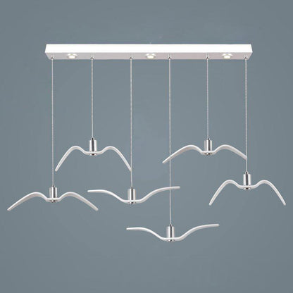 Pendant Lamp Modern Bird Wing Design with Integrated LED and Adjustable Height