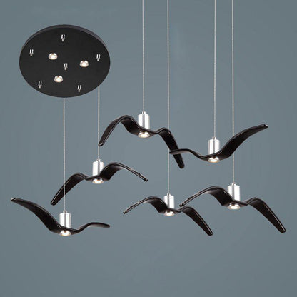 Pendant Lamp Modern Bird Wing Design with Integrated LED and Adjustable Height