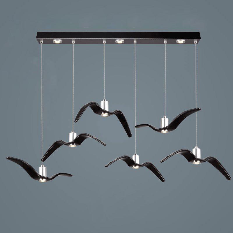 Pendant Lamp Modern Bird Wing Design with Integrated LED and Adjustable Height
