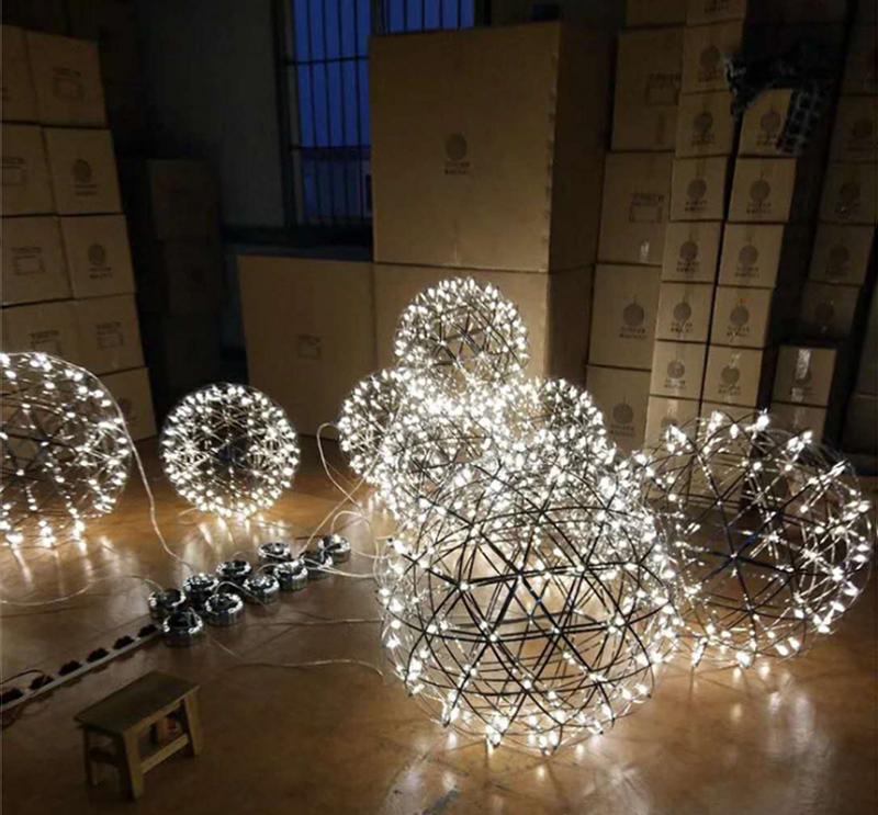 Pendant Lamp Modern Geometric Globe with Integrated LED Sparkling Sphere