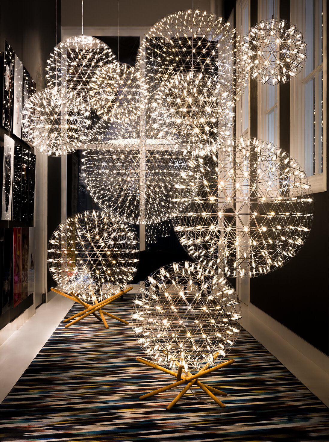 Pendant Lamp Modern Geometric Globe with Integrated LED Sparkling Sphere