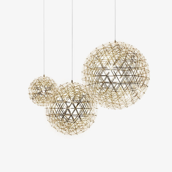 Pendant Lamp Modern Geometric Globe with Integrated LED Sparkling Sphere
