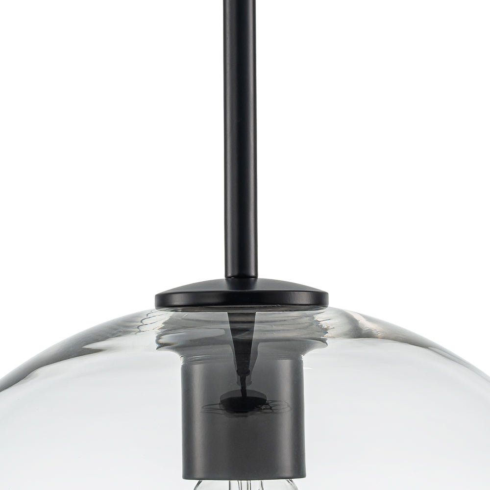 Pendant Lamp Modern Globe with Clear Glass Shade and Adjustable Height