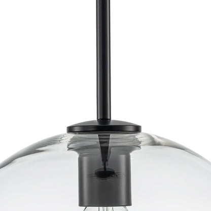 Pendant Lamp Modern Globe with Clear Glass Shade and Adjustable Height