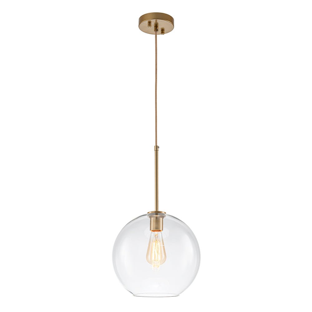 Pendant Lamp Modern Globe with Clear Glass Shade and Adjustable Height