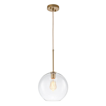 Pendant Lamp Modern Globe with Clear Glass Shade and Adjustable Height
