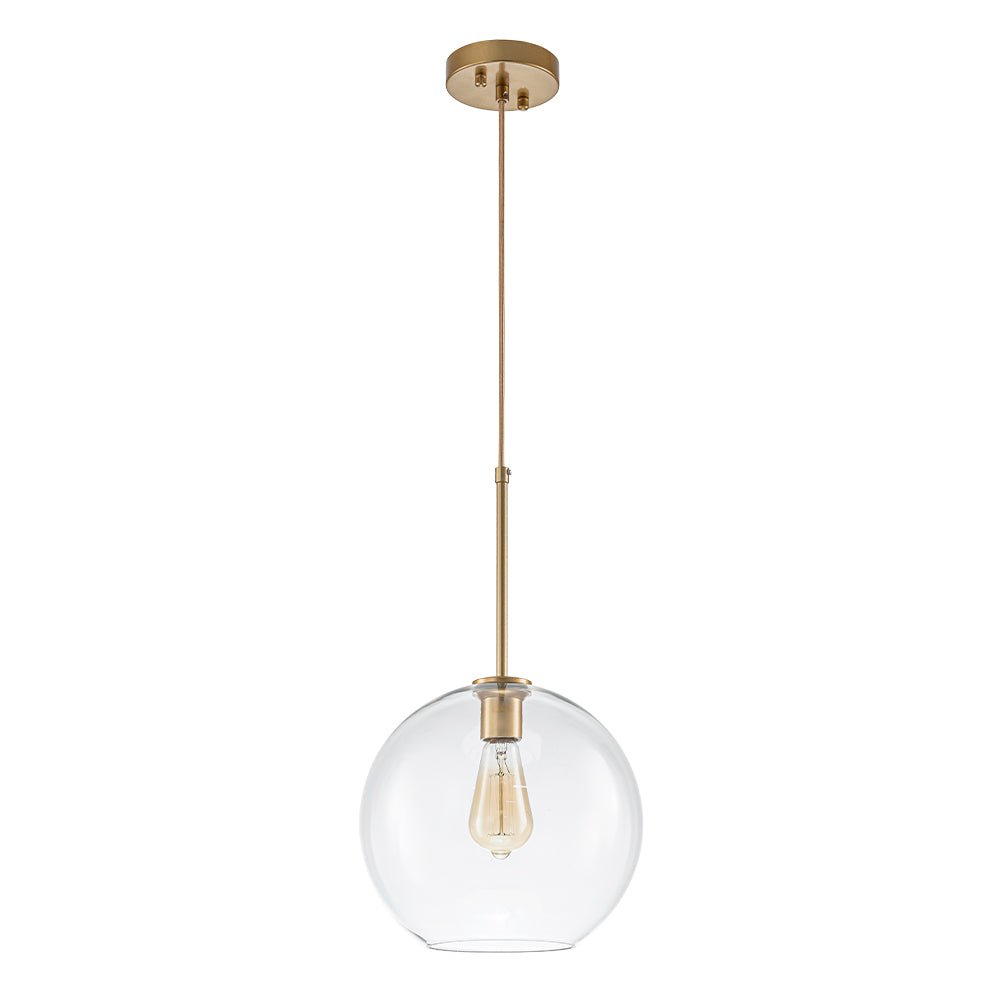 Pendant Lamp Modern Globe with Clear Glass Shade and Adjustable Height